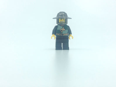 LEGO Minifigure-Kingdoms - Dragon Knight Quarters, Helmet with Broad Brim, Gold Tooth-Castle / Kingdoms-CAS487-Creative Brick Builders